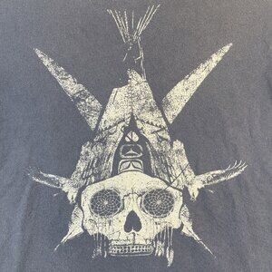 Men's Medium Blue 4th and Rose T-Shirt Skull Graphic